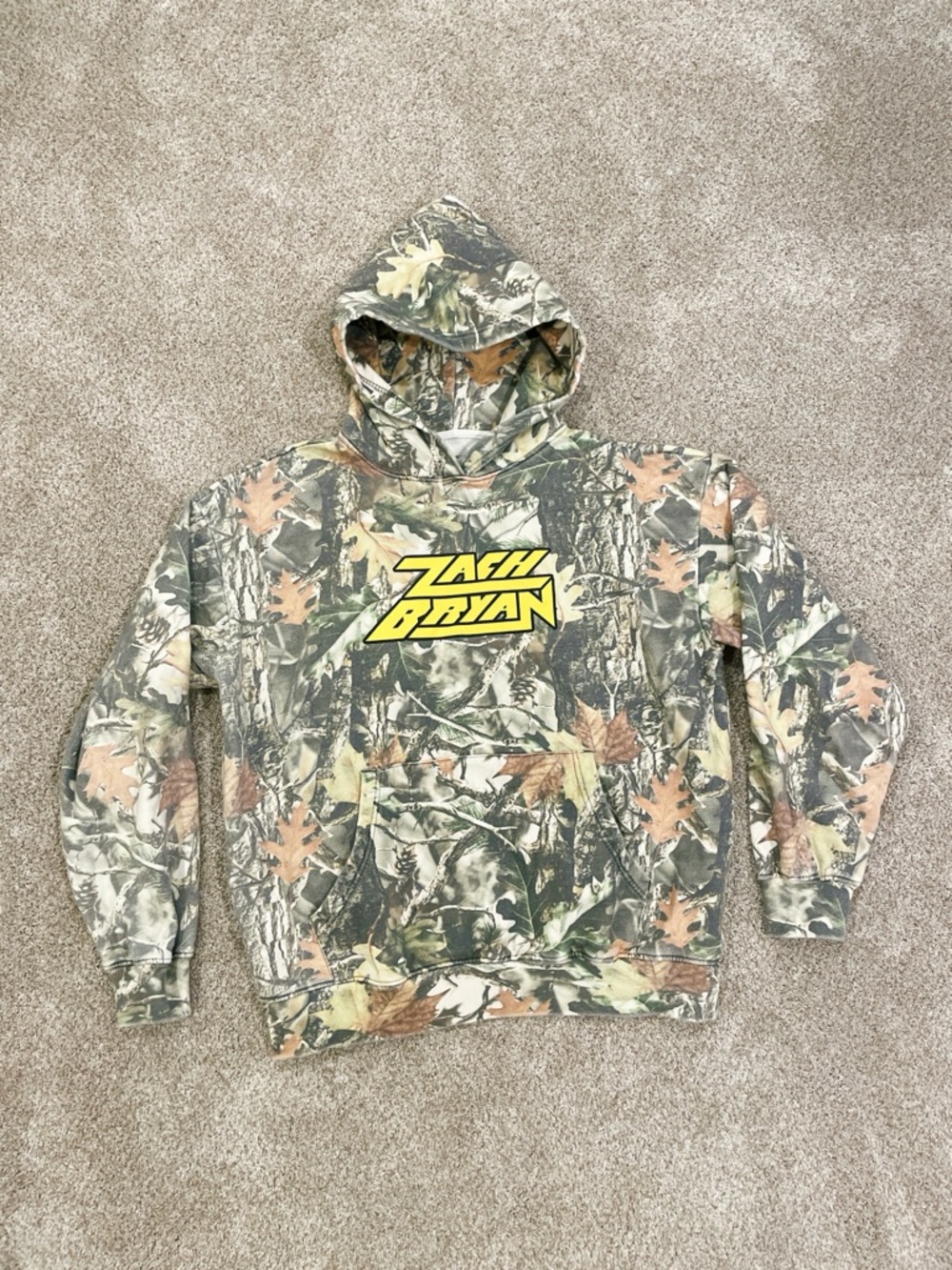 Zach Bryan 2025 Tour Camo Hoodie Men’s Medium Realtree Graphic Sweatshirt